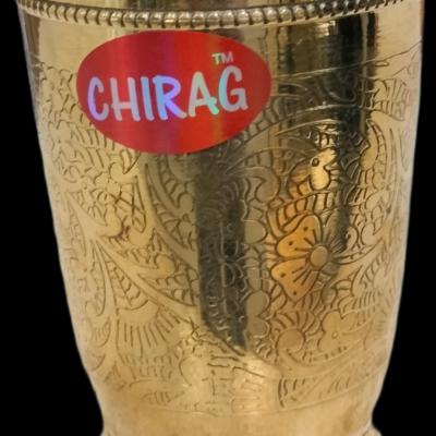 Intricately Engraved Brass Glass – Premium Finish