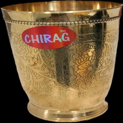 Intricately Engraved Brass Glass – Premium Finish