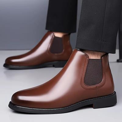 WUGO::Latest Trendy Men’s Brown Chelsea Boots | Premium Faux Leather Ankle Boots | Comfortable Slip-On Footwear for Men's & Boys