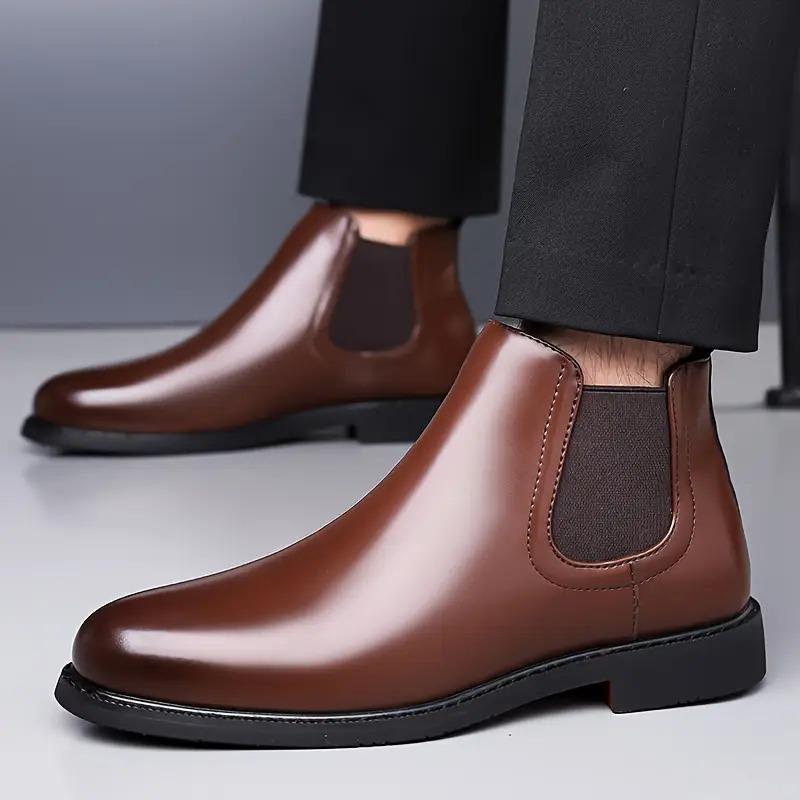 WUGO::Latest Trendy Men’s Brown Chelsea Boots | Premium Faux Leather Ankle Boots | Comfortable Slip-On Footwear for Men's & Boys