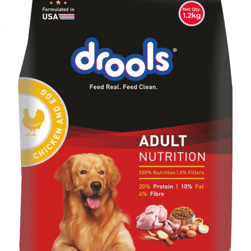 Drools Dry Dog Food Adult, Chicken and Egg Flavor 1.2Kg Pack