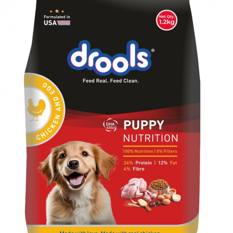 Drools Puppy Dry Dog Food, Chicken and Egg Flavor 1.2Kg Pack