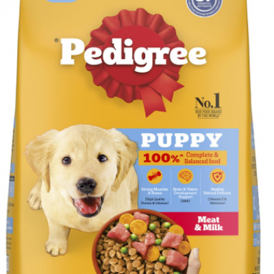Pedigree Puppy Dry Dog Food, Meat & Milk, 2.8 Kg, Contains 37 Essential Nutrients, 100% Complete & Balanced Food for Puppies,Yellow