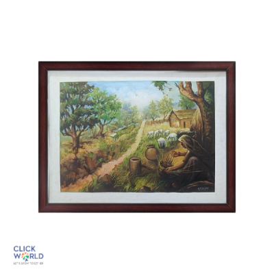 Tranquil Village Scene Canvas Oil Painting