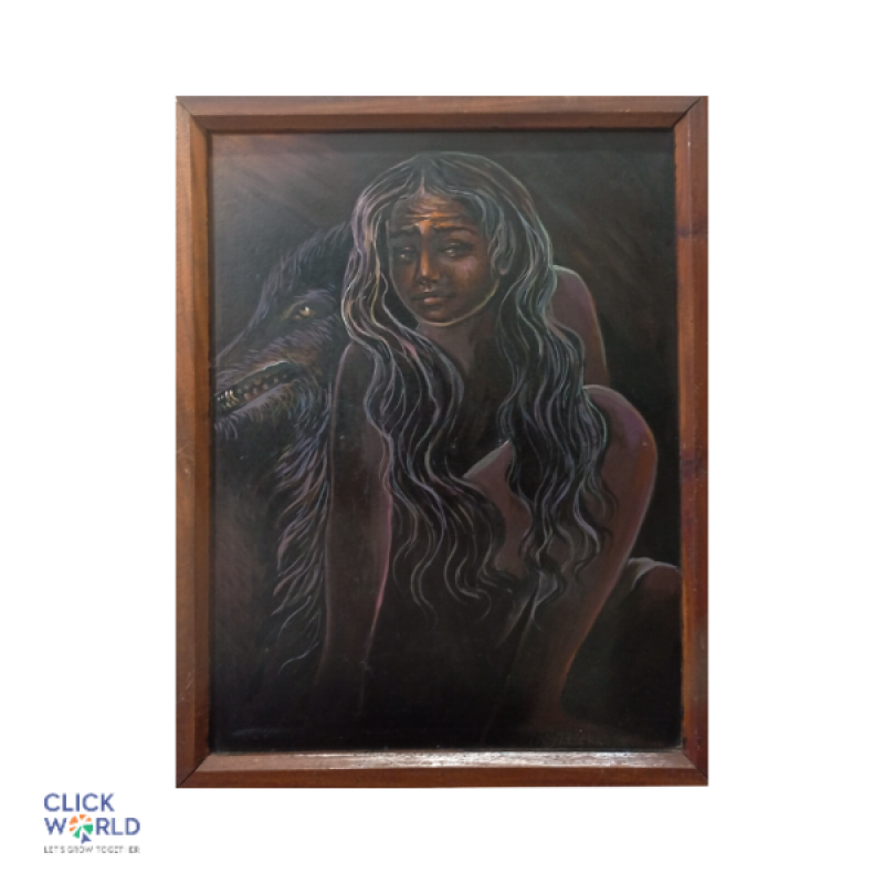 "The Wolf and the Lady" - Canvas Painting