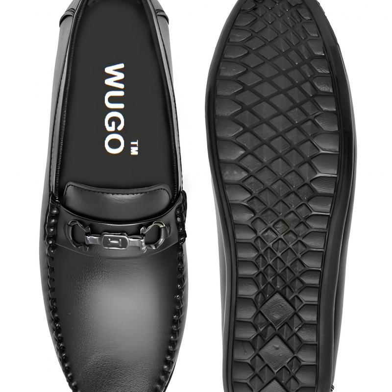 WUGO::Latest Stylish Loafers|Casual Slip-On Daily Wear Shoes|Driving Shoes for Men's & Boys LOAF100-BLK-8