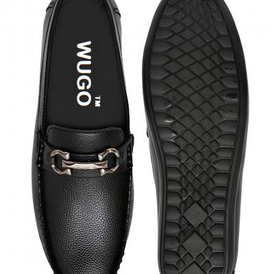WUGO::Latest Trendy Loafers|Casual Slip-On Daily Wear Shoes|Driving Shoes for Men's & Boys LOAF103-BLK-6