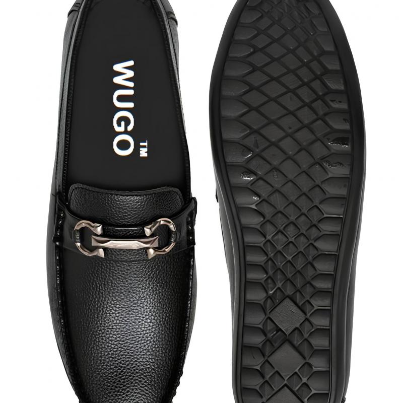 WUGO::Latest Trendy Loafers|Casual Slip-On Daily Wear Shoes|Driving Shoes for Men's & Boys LOAF103-BLK-6