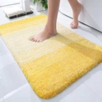 MELANGE - Microfiber Bathmats Yellow and white - 2000 GSM