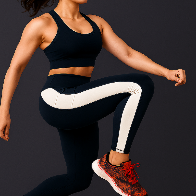 WUGO:: TIGHTS-BLUE & WHITE-XL Premium Quality Stretchable Yoga Pants | Comfortable Sports Leggings | Daily Gym Wear for Girls or Women