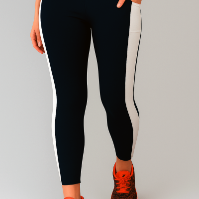 WUGO:: TIGHTS-BLUE & WHITE-XL Premium Quality Stretchable Yoga Pants | Comfortable Sports Leggings | Daily Gym Wear for Girls or Women
