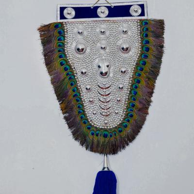 Nettipattam Silver with peacok feather- 2.5 feet