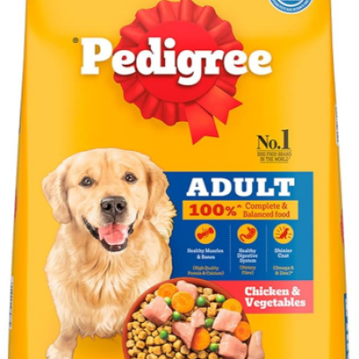 Pedigree Adult Dry Dog Food, Chicken & Vegetables, 10 kg, Contains 37 Essential Nutrients, 100% Complete & Balanced Food for Adult Dogs