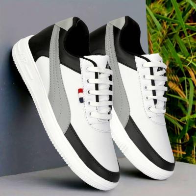 Latest Trendy Men Casual Sneaker Shoes|Casual Shoes For Men's & Boys GREYWAVE-WHITE-1  Size 10