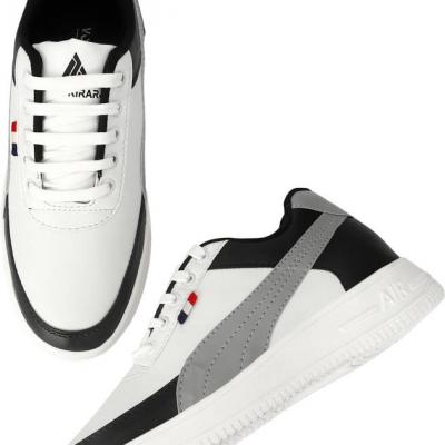 Latest Trendy Men Casual Sneaker Shoes|Casual Shoes For Men's & Boys GREYWAVE-WHITE-1 Size 10