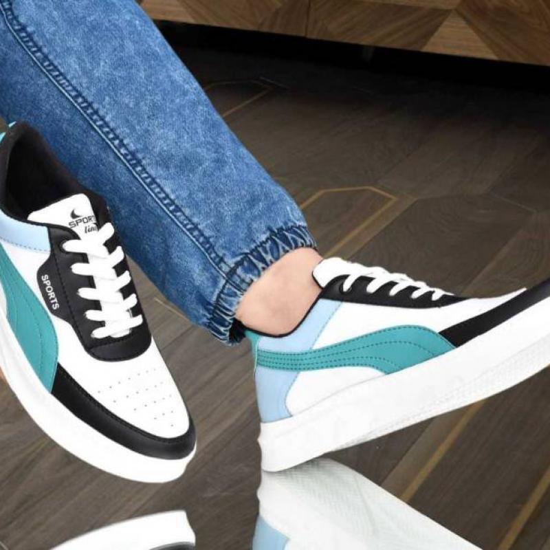 Latest Trendy Men Casual Sneaker Shoes|Casual Shoes For Men's & Boys  BLUEWAVE-WHITE-10