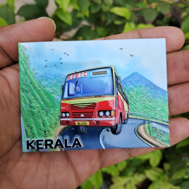 Arte House Ksrtc Aanavandi in Munnar, Kerala 3d Polymarble Fridge Magnet