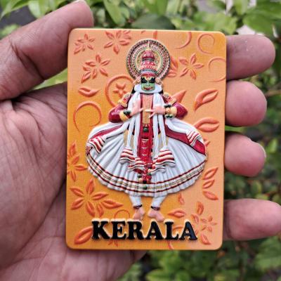 Arte House 3d Polymarble Fridge Magnet – Kathakali Dance Theme (Yellow)
