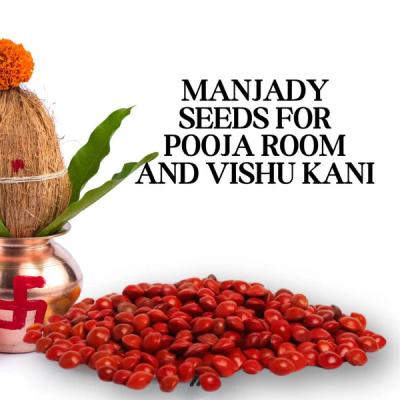 Arte House Manjady Seeds (Adenanthera Pavonina or Red Lucky Seeds) for Pooja Room and Vishu Kani-250 gm