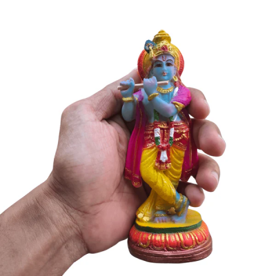 Arte House Small Krishna Idol in Polymarble- 14 Cm Height