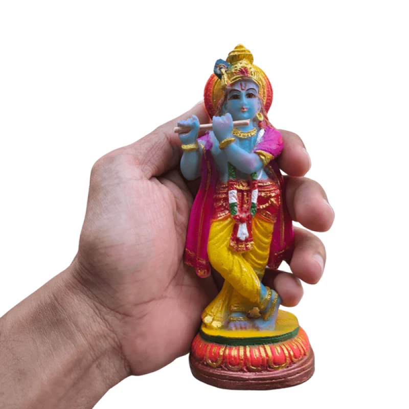 Arte House Small Krishna Idol in Polymarble- 14 Cm Height
