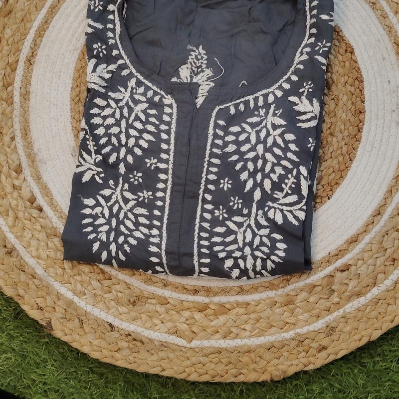 Exclusive Chikankari Modal kurti .  (Summer collection )