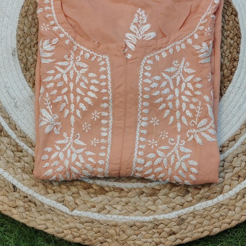 Exclusive Chikankari Modal kurti .  (Summer collection )