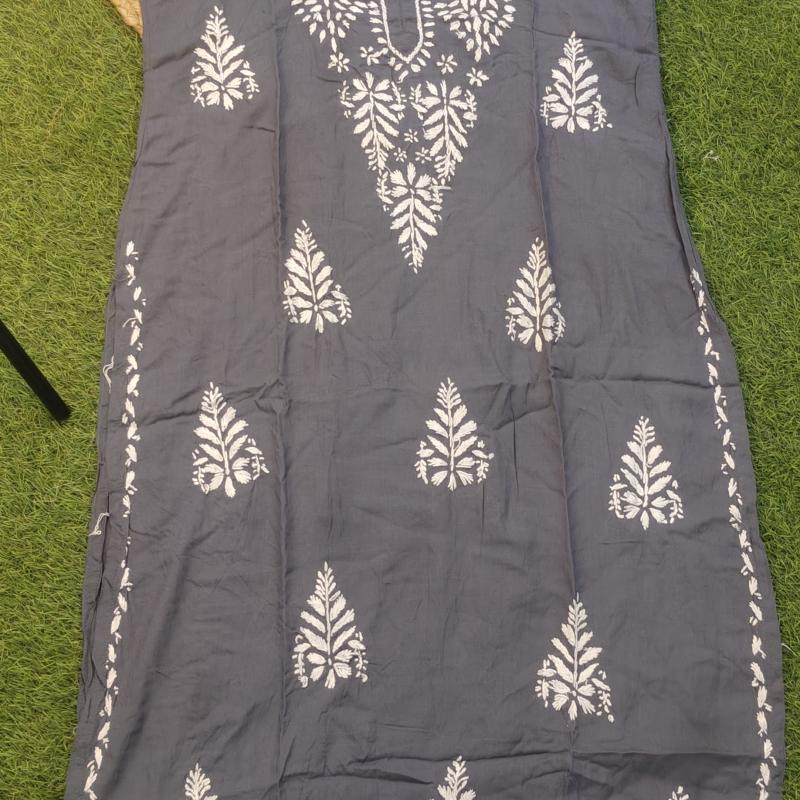 Exclusive Chikankari Modal kurti .  (Summer collection )