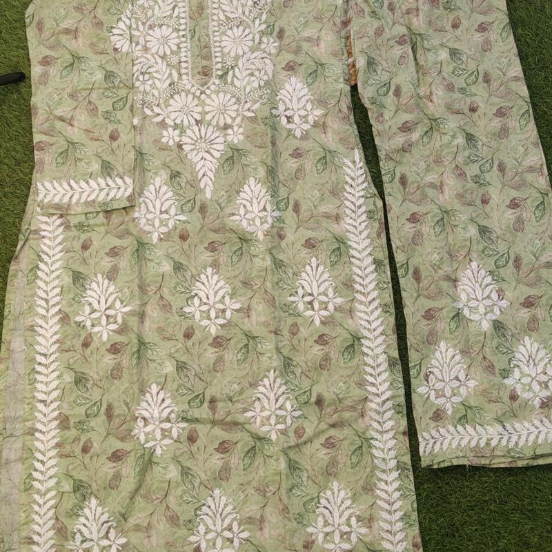 Exclusive Chikankari Mul Mul cotton Kurti plazzo set