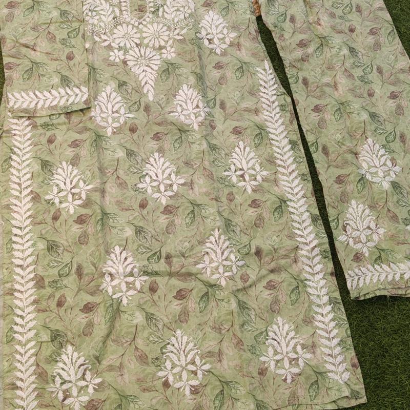 Exclusive Chikankari Mul Mul cotton Kurti plazzo set