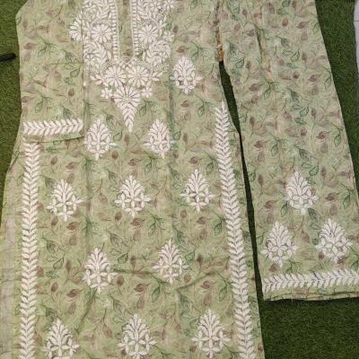 Exclusive Chikankari Mul Mul cotton Kurti plazzo set
