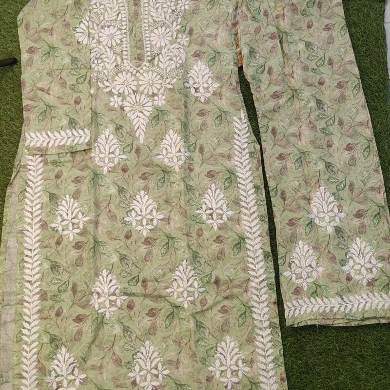 Exclusive Chikankari Mul Mul cotton Kurti plazzo set