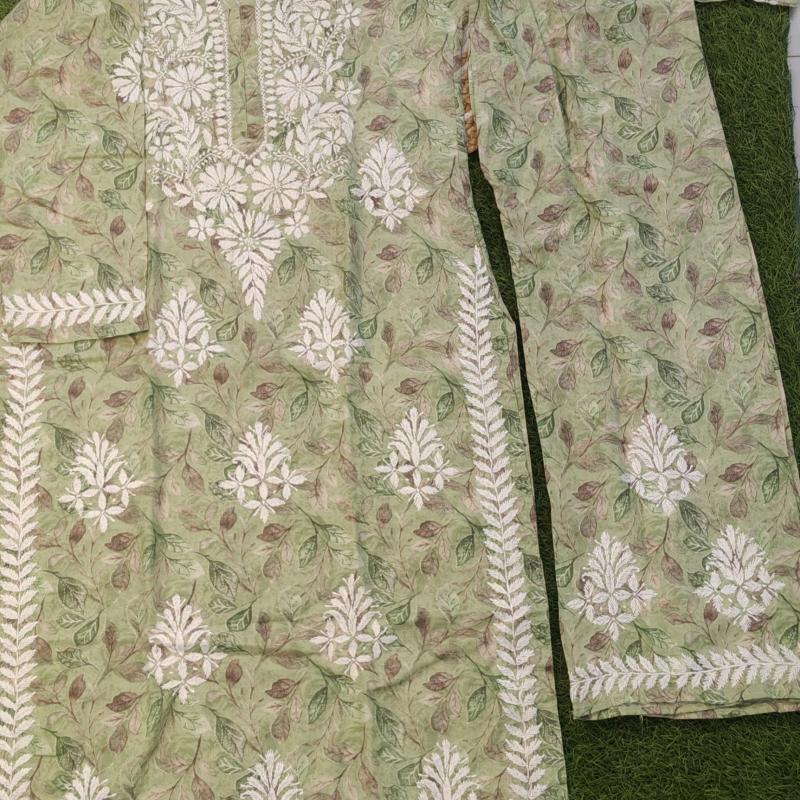 Exclusive Chikankari Mul Mul cotton Kurti plazzo set