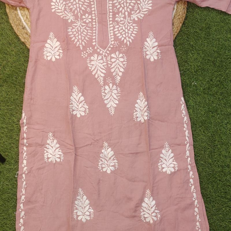 Exclusive Chikankari Modal kurti .  (Summer collection )