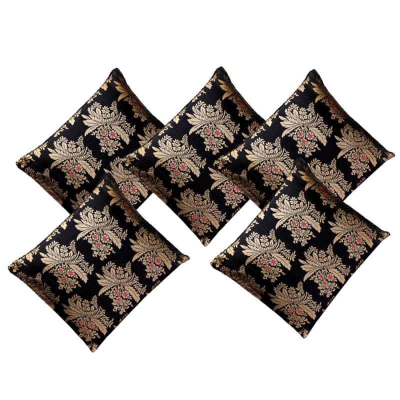 A premium Quality Heavy Taffeta Silk Jaquard Self Designer Sofa Cushion Cover Size – 16 x 16 Inches