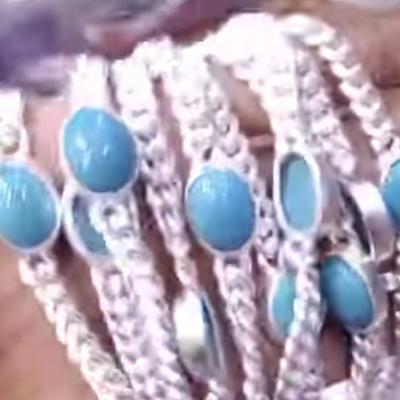 Premium Quality German silver White Metal Fancy Designer Turquoise Bracelet 10 Inches – Standard Size