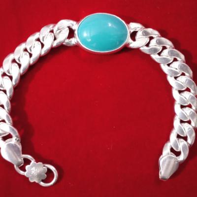 Premium Quality German silver White Metal Fancy Designer Turquoise Bracelet 10 Inches – Standard Size