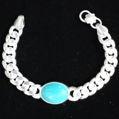 Premium Quality German silver White Metal Fancy Designer Turquoise Bracelet 10 Inches – Standard Size