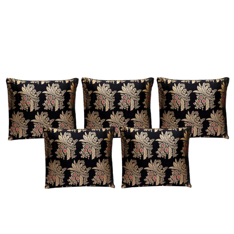 A premium Quality Heavy Taffeta Silk Jaquard Self Designer Sofa Cushion Cover Size – 16 x 16 Inches