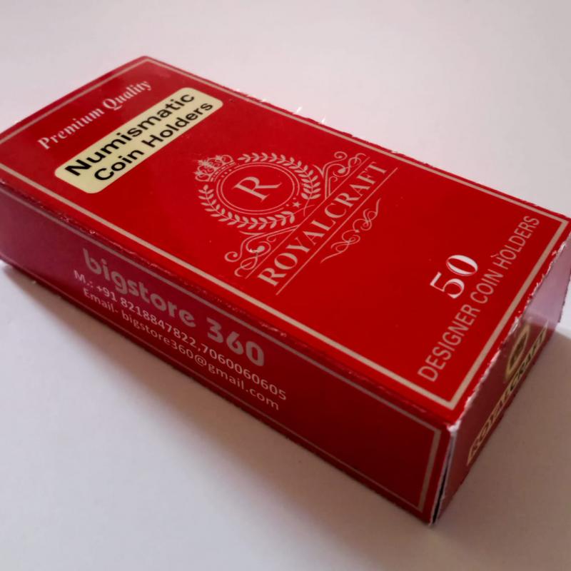 Royalcraft Premium Quality 300 GSM Coloured Cardboard Coin Holders 2 x 2 Inches for Coin Collection Sizes 1 to 8 (17.5 mm to 33.0 mm) 50 Each.