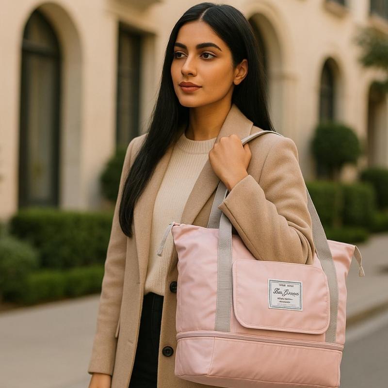 Large Travel Bag for Women – Foldable, Lightweight, Waterproof Duffel with Shoulder Strap