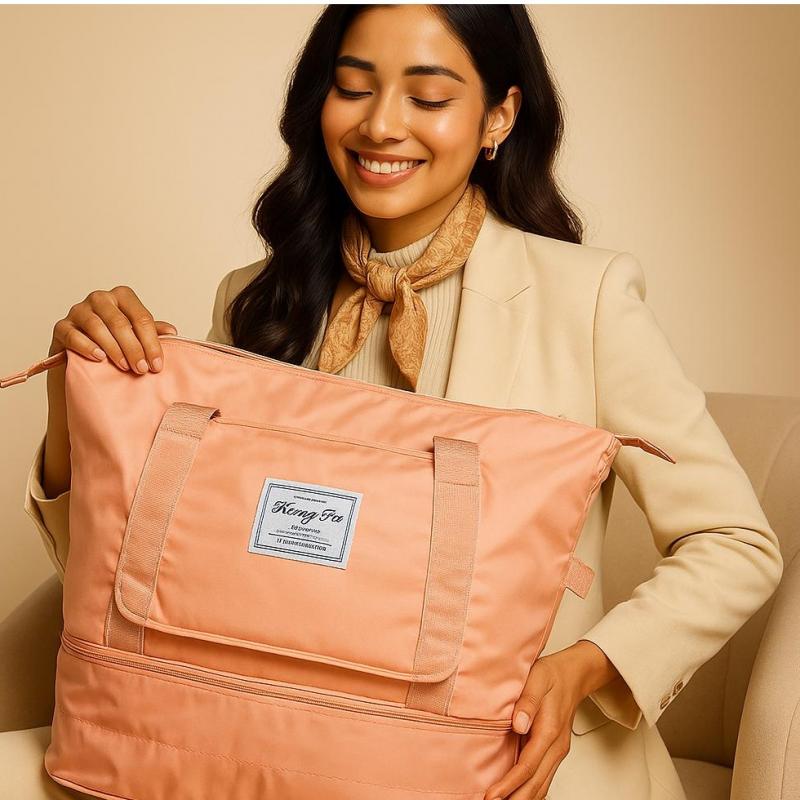 Large Travel Bag for Women – Foldable, Lightweight, Waterproof Duffel with Shoulder Strap