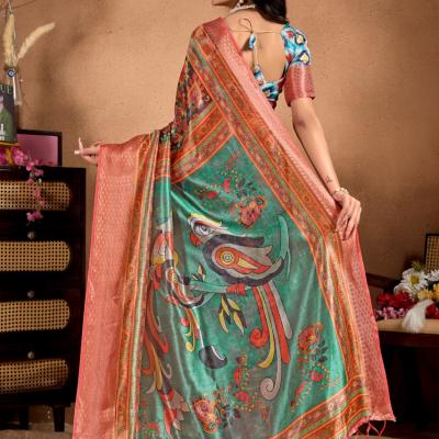 Product Name: Artistic Digital Printed Soft Silk Blend Saree