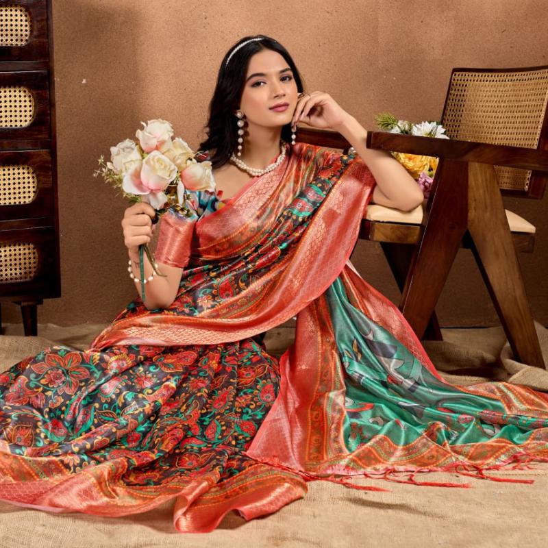Product Name: Artistic Digital Printed Soft Silk Blend Saree