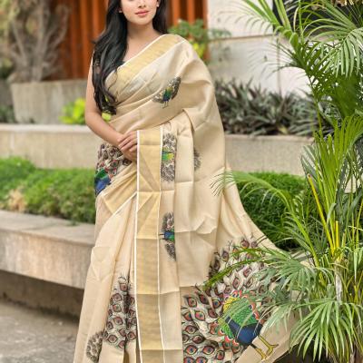 Soft Gold Banarasi Tissue Saree collection