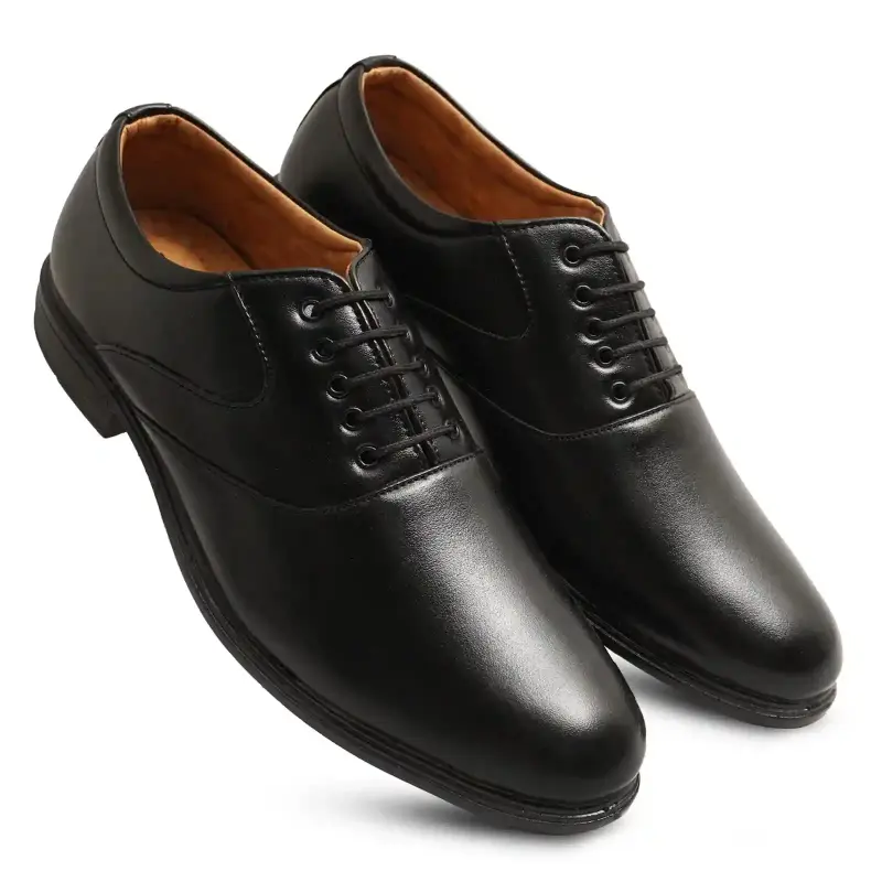 WUGO::Latest Stylish Men Formal Shoes|Black Derby Shoes|Office Shoes For Men's & Boys - Black Size 42 LACE09