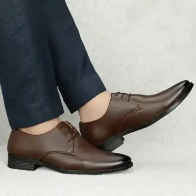 WUGO::Latest Trendy Men Formal Shoes| Brown Derby Shoes| Office Shoes For Men's & Boys - Brown Size 40 LACE03