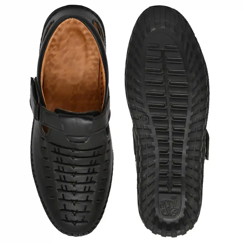 WUGO::Latest Fabulous Men Sandals|Roman Sandals/Outdoor Sandal For Men's & Boys-101-Sandal-BLK- Size- 43