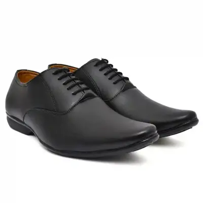 WUGO::Latest Trendy Men Formal Shoes |Black Derby Shoes |Office Shoes For Men's & Boys - Black Size 40  LACE07