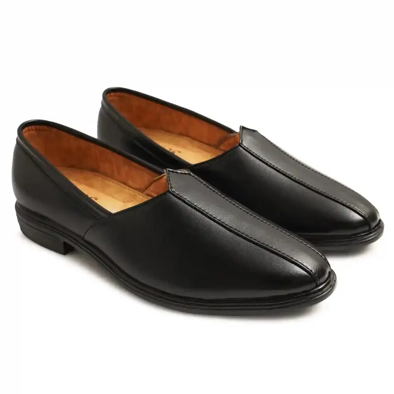 WUGO::Latest Stylish Men Nagra Shoes|Nagra Juttis/Rajsthani Juttis For Men's & Boys-MOC-NAGRA-BLK Size 44